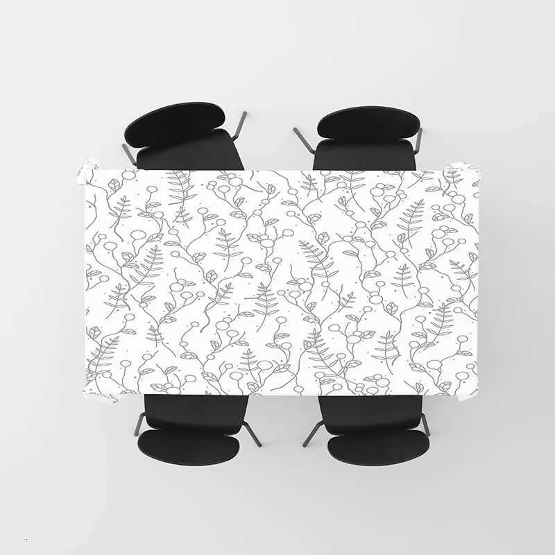 Stylish Printed Tablecloth Floral Pattern Rectangular Dining Cover Home Decor Soft Matte Fabric Easy Washable Table Linens for K C251122