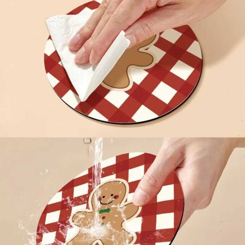 3-piece Set of Christmas Style Circular Coasters Christmas Desktop Decoration Teacup Pads Light Luxury Circular Anti Slip Pads C251122