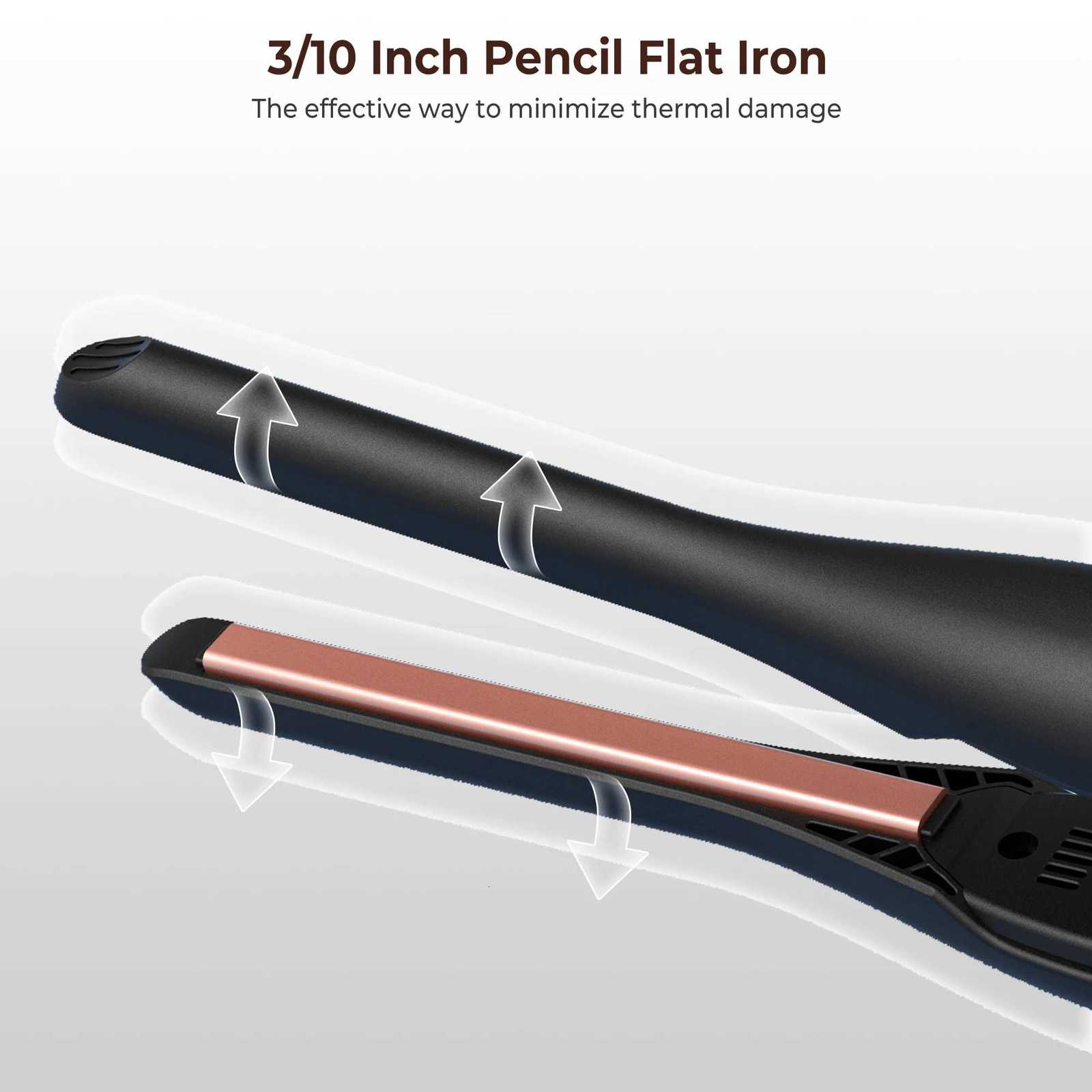 Small Flat Iron for Short Hair Pencil Flat Iron Mini Hair Straightener Ceramic Beard Straightener Tiny Hair Straightening IronT251122