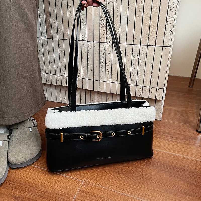 Autumn and Winter Korean Version of High-end Plush Bag Womens Commuter Shoulder Underarm Bag 2025 New Versatile Fashion Handbag K251121