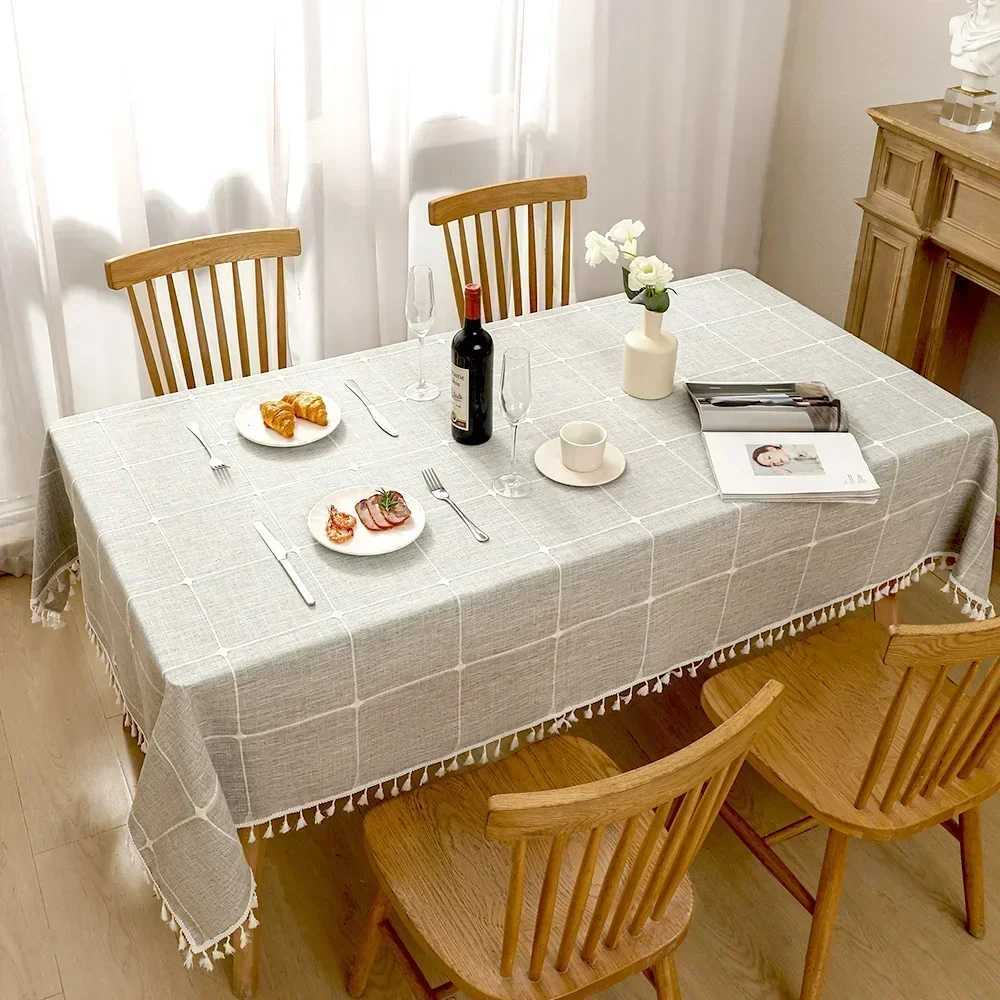 Nordic Tassel Cloth Tabl Embroidered Leaf American Tablecloths For Events Rectangular Jacquard Coffee Table Cover C251122