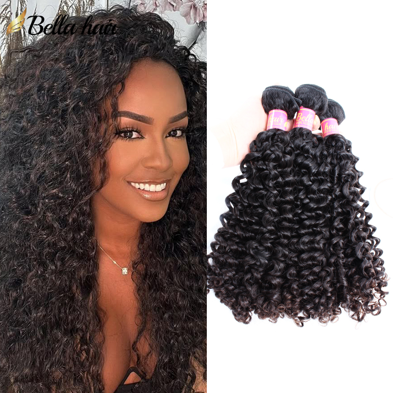 Bella Hair 8-34inch Grade 8A Malaysian Virgin Hair Weft Unprocessed Natural Color 3/4PCS/Lot Curly Wave for Sale Wholesale Vendor Remy Curly Weave Bun