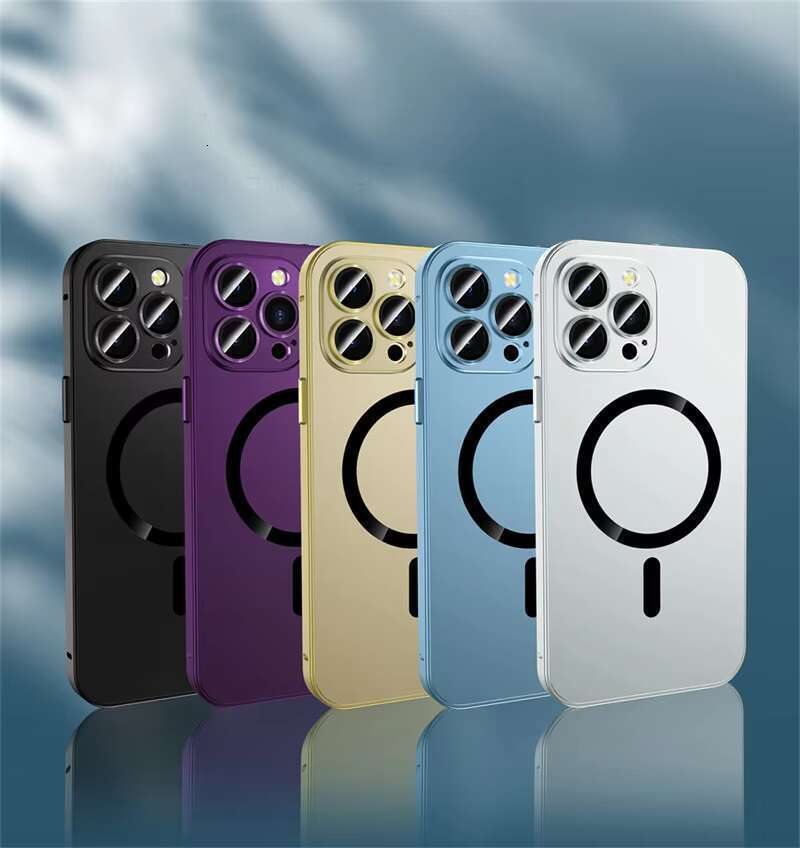 DHGadgets Shockproof metal frame aluminum alloy magnetic Charing desert titanium phone case suitable for iPhone 16 15 14 13Pro Max