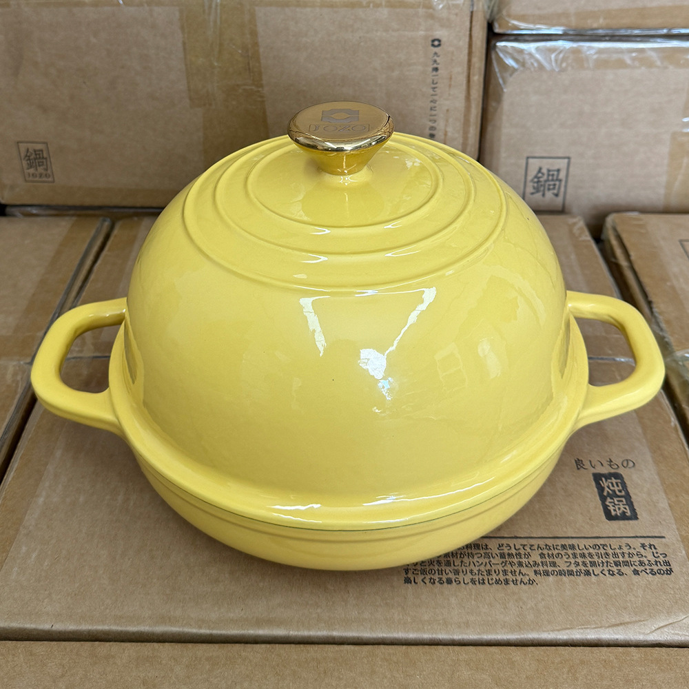Cast iron enamel black bread pan for baking European style bread dual-purpose pan with double ears flat bottomed frying pan for baking bread diameter 