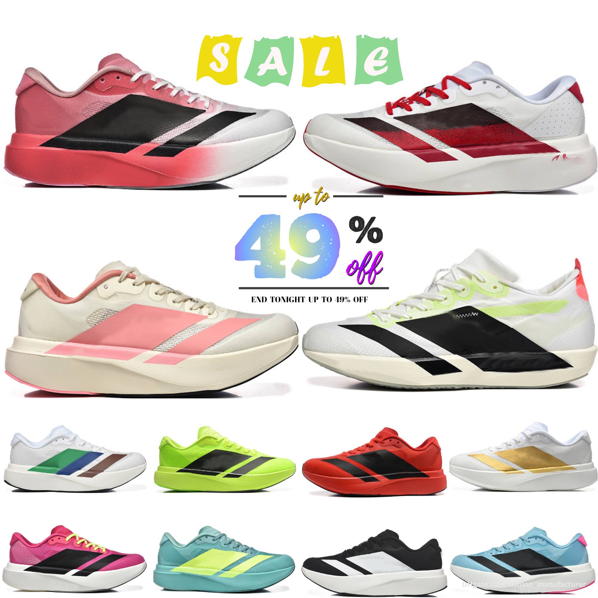 Top Designer AdizerosPro 4 EVO SL Running Shoes Men Women AdiosPro 3 Trainers Wonder White Red Lemon Aurora Ink Flash Aqua Lucid Lemon Black Outdoor Sneakers Size 36-45