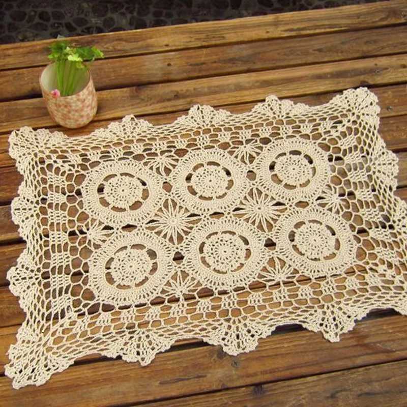 Crocheted Doilies 35x50cm 12X18 inches Vintage Place Mat Handmade Crochet Lace Table Mat C251122