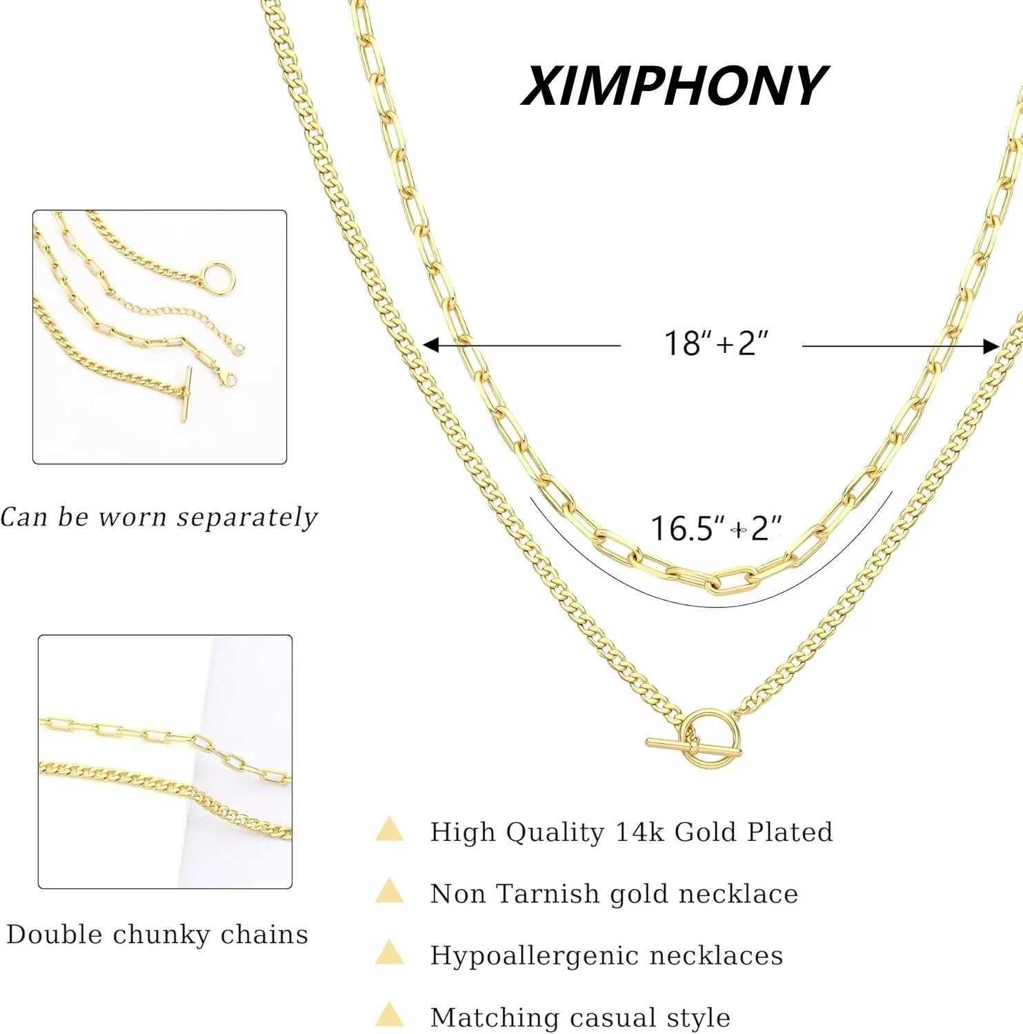 Gold plated necklace gold plated necklace womens Cuban chain paper clip chain switch buckle necklace womens jewelry Y250422