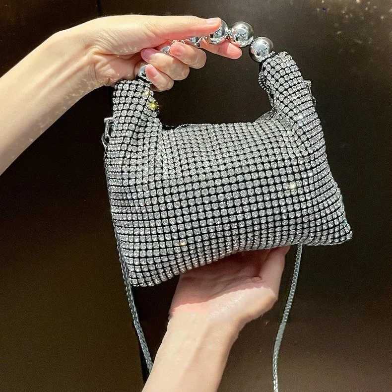 Fashion Steel Ball Handle Tote Bag Exquisite Rhinestone Shoulder Bags Luxury Designer Bags Purses for Women Makeup Handbags Ins K251121