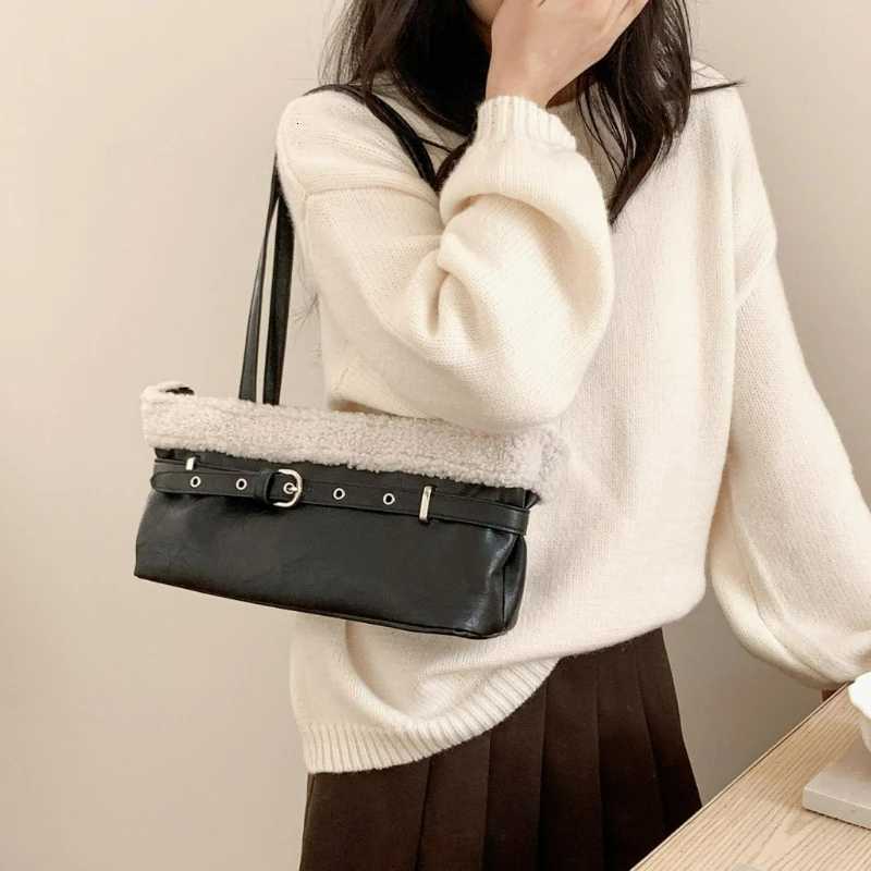 Women Textured Casual Shoulder Bag Fluffy Simple and Versatile Handle Crossbody Bag New Design Commute Shopping Luxury Bag K251121