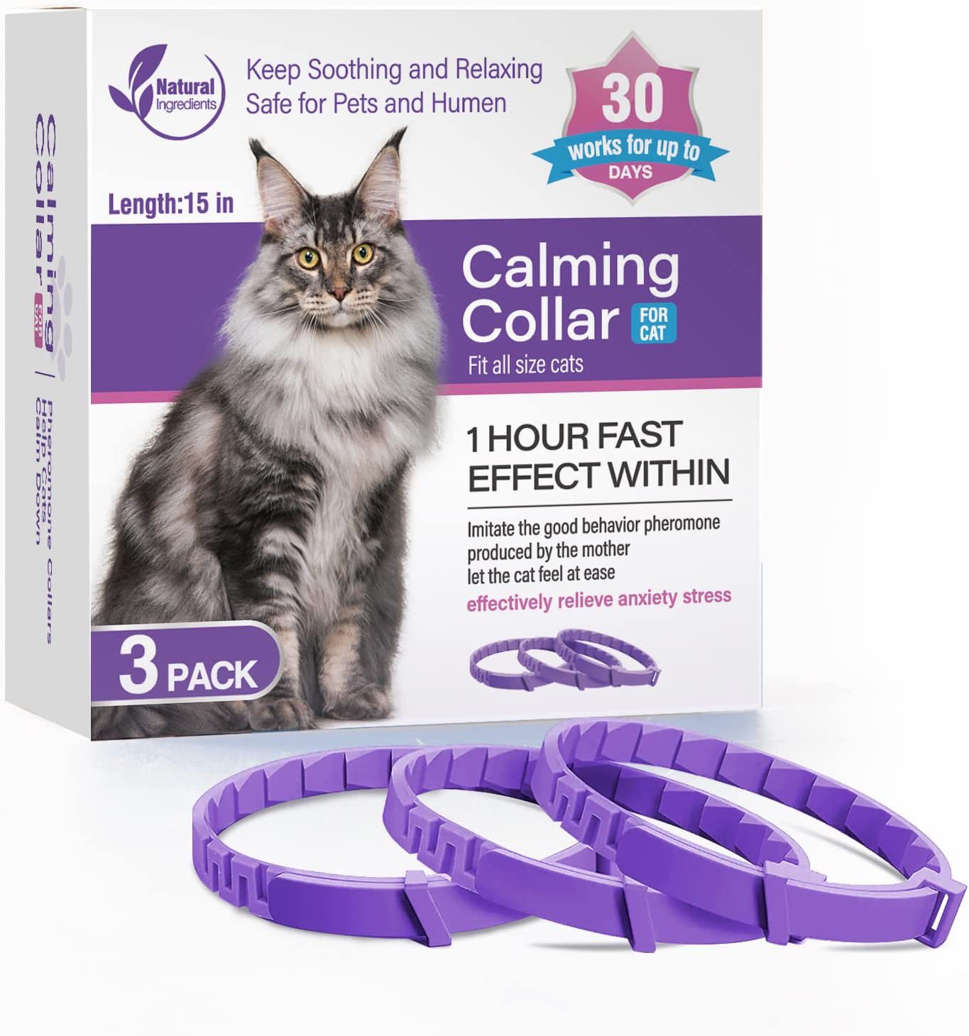Pet soothing collar calming collar cat dog pet calming anxiety relief collar - view 4