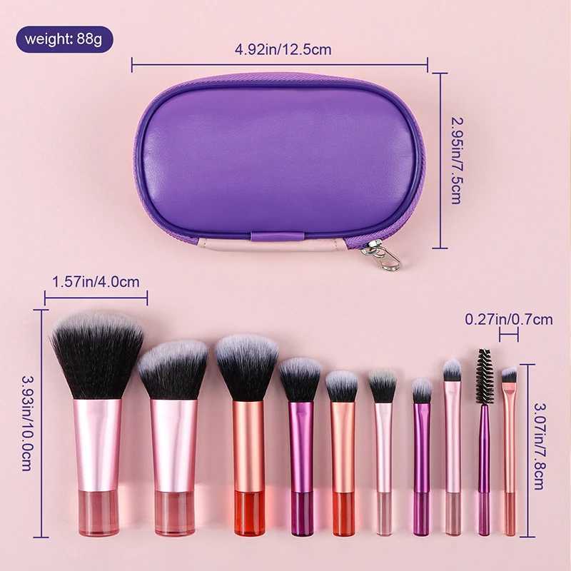 10 color Mini makeup brush Travel portable Makeup Tool - Palm Brush Professional travel makeup brush set Beauty Tools C251122