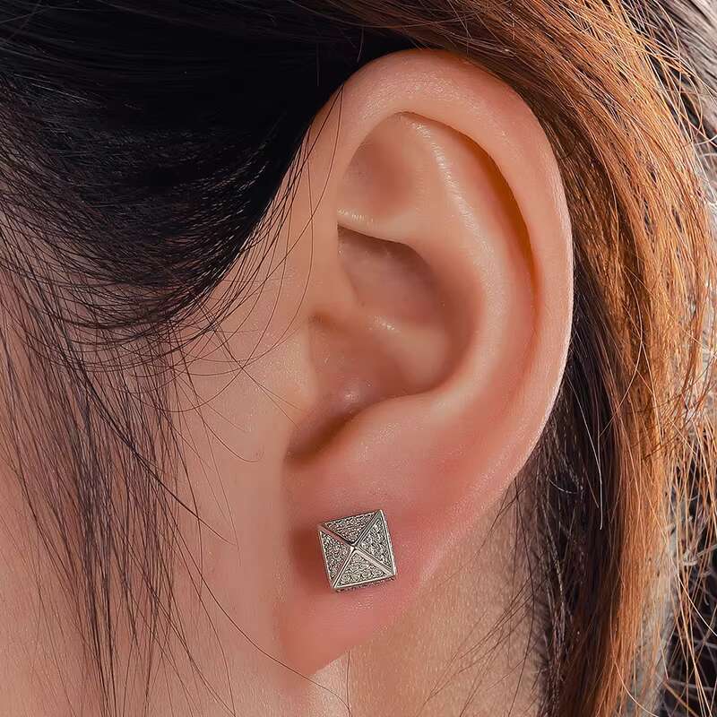Originality Screw Back 925 Silver Earrings VVS Moissanite Diamond Jewelry Waterproof House Shape Men Women Stud Earrings