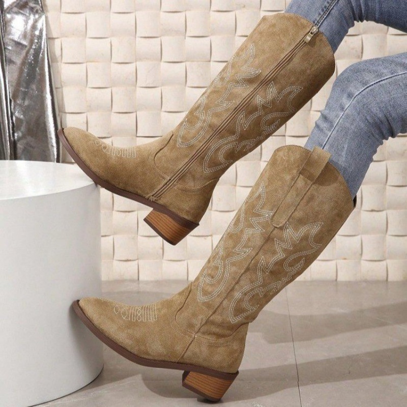 Free shipping plus size thick heeled long boots for women 2025 new European and American fashion versatile long boots comfortable women boots