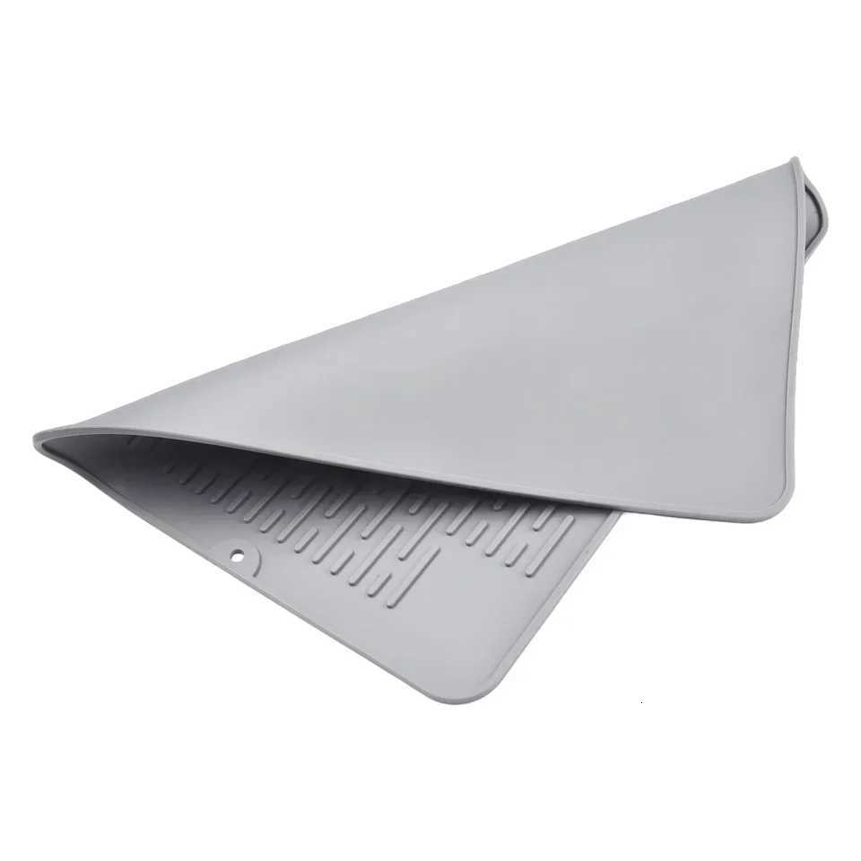 Silicone Dish Mat Dish Drying Mat Kitchen Counter 40cm X 30cm Fast Drying Multifunctional Non-Slip Silicone Pink White C251122