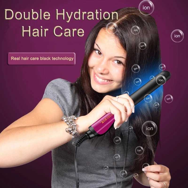2In1 Professional Hair Straightener Iron Hair Straightening Curling Irons Negative Ion Hair Curler Smoothing Hair Styling ToolsT251122
