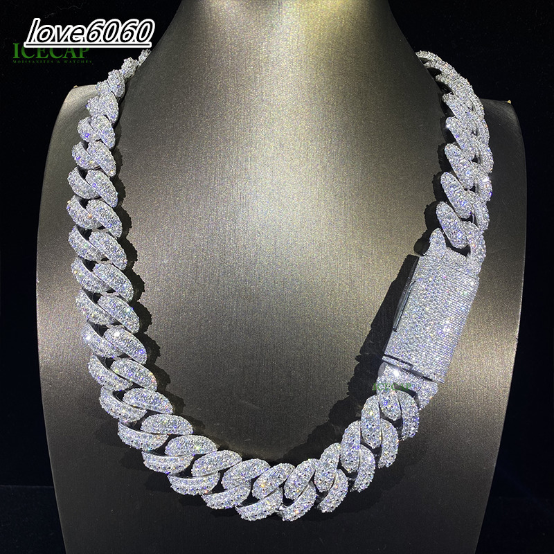High Fashion Cuban Link Chain Custom Truly 925 Silver Chain 18K Gold Plated Hip Hop Miami Cuban Chain Necklace for Men