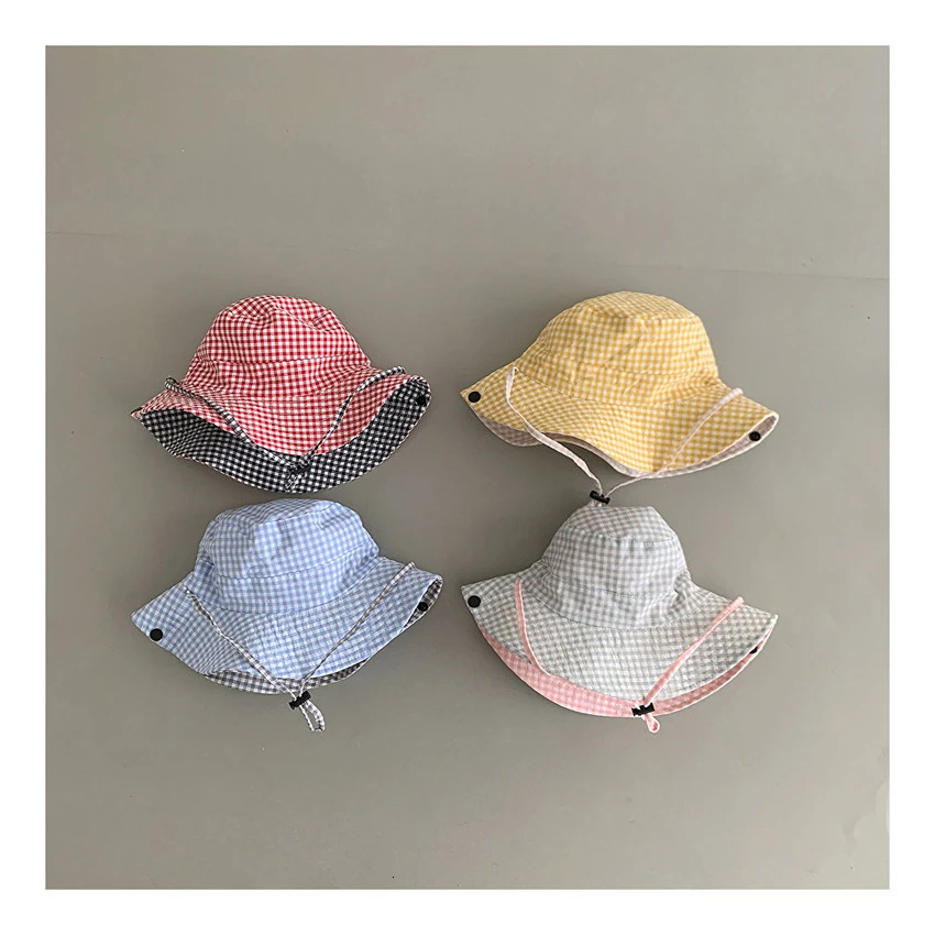 Personalized candy color reversible spring and autumn baby hat boys girls cotton childrens sun outdoor summer customized 250414z