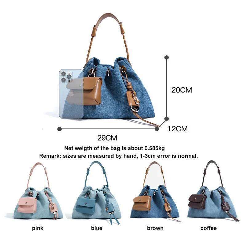Fashion Straw Denim Dags for Women Minimalist Crossbody Messenger Design Tote Shoulder Bag Spring Summer 2025 Collection