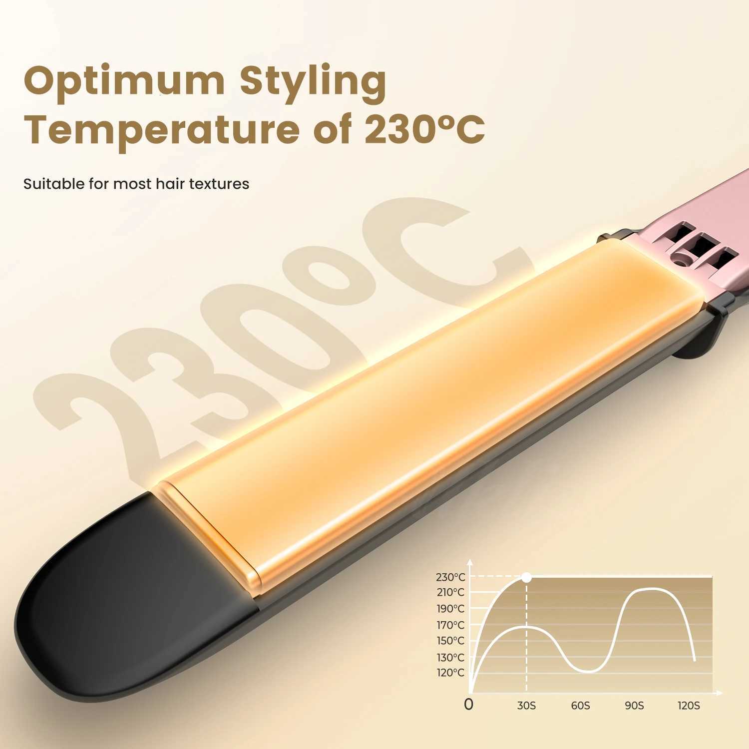 Professional Hair Straightener Optiheat Technology Ceramic Coating Extra Long Floating Plates 12 Temperatures up to 230 CT251122
