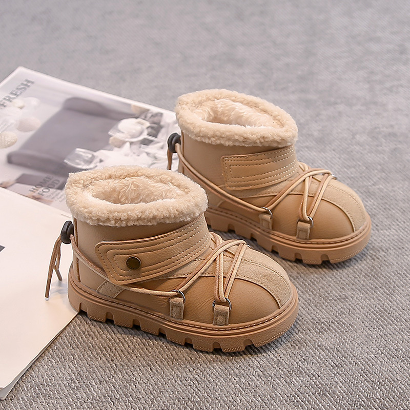 New designer shoes Children s Cotton Boots Winter New Low Cut Korean Style Simple Fashion Fleece Lined Thickened Warm Girls Snow Boots