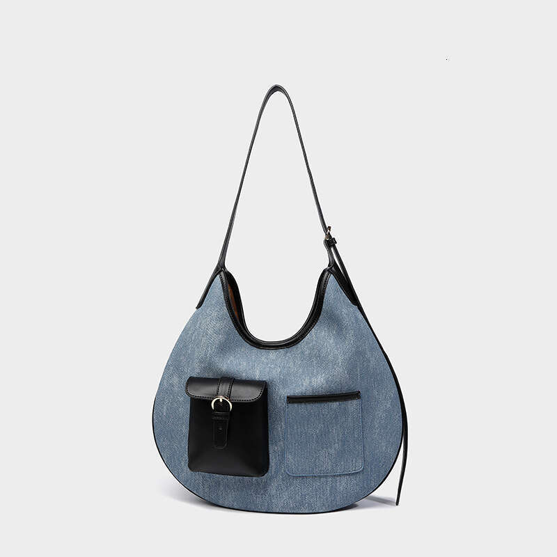 Designer Women's Bags Designer Large Capacity Denim Tote For Women's Commuting Armpit New High-End Lazy Style Single Shoulder Crossbody Bag
