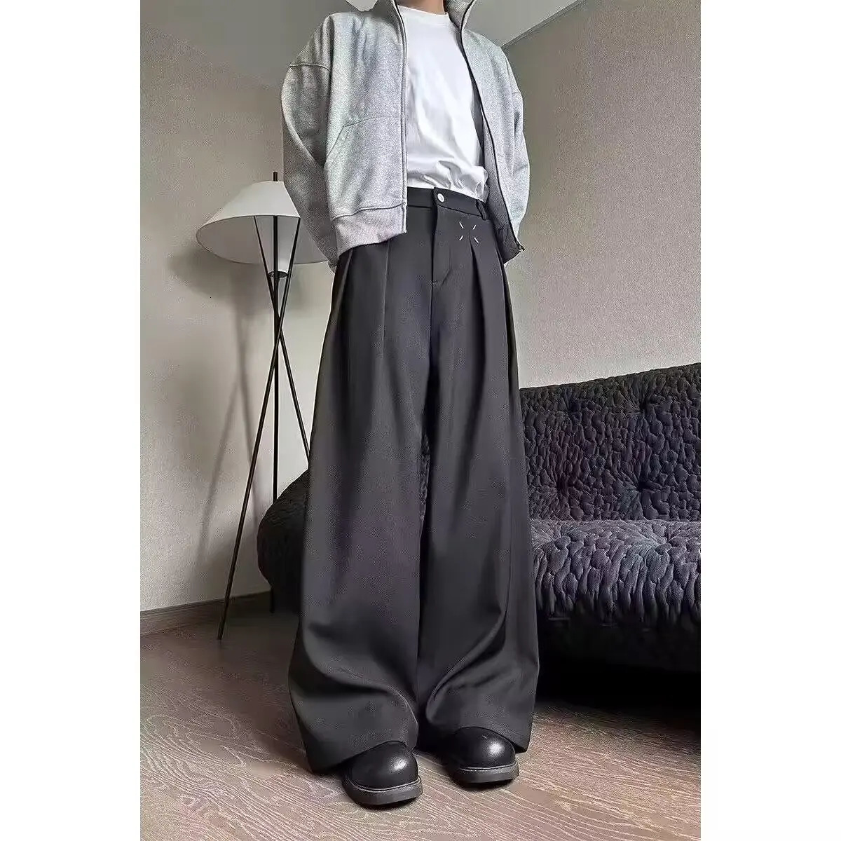 Retro unisex loose harem pants Japanese style Korean fashion classic loose Japanese pants Office casual pants 250418