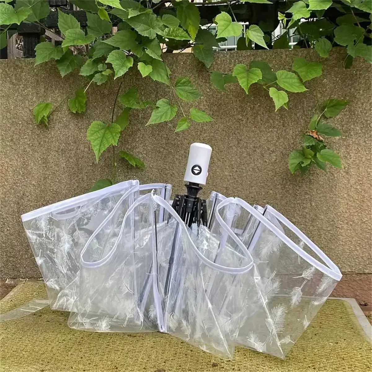 Large Transparent Automatic Umbrella DIY Painting Foldable Rain Umbrella for Adults Kids Art Craft Waterproof CanopyM251122