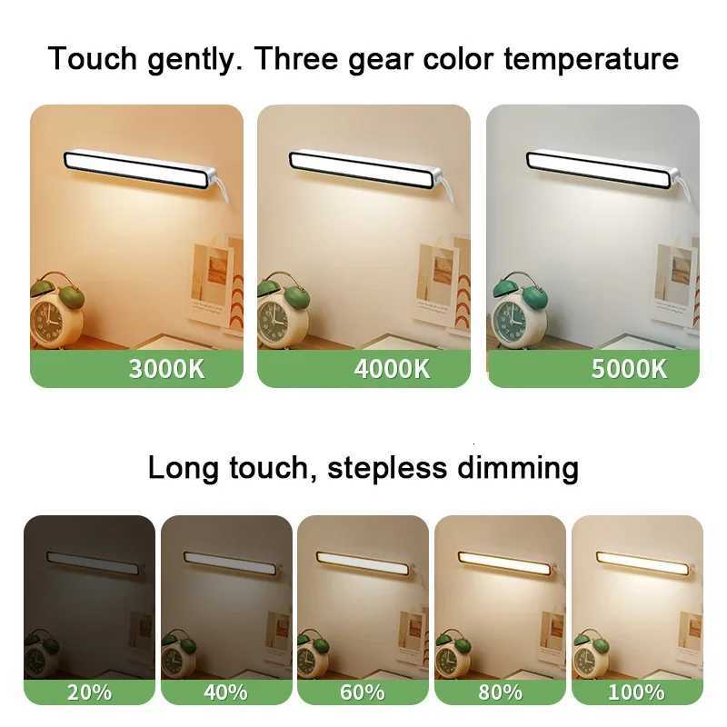 LED Makeup Mirror Light 6W USB Rechargeable Vanity Lamp Eye Protection Hanging Magnetic Desk Lamps Touch Switch Book Lights M251122