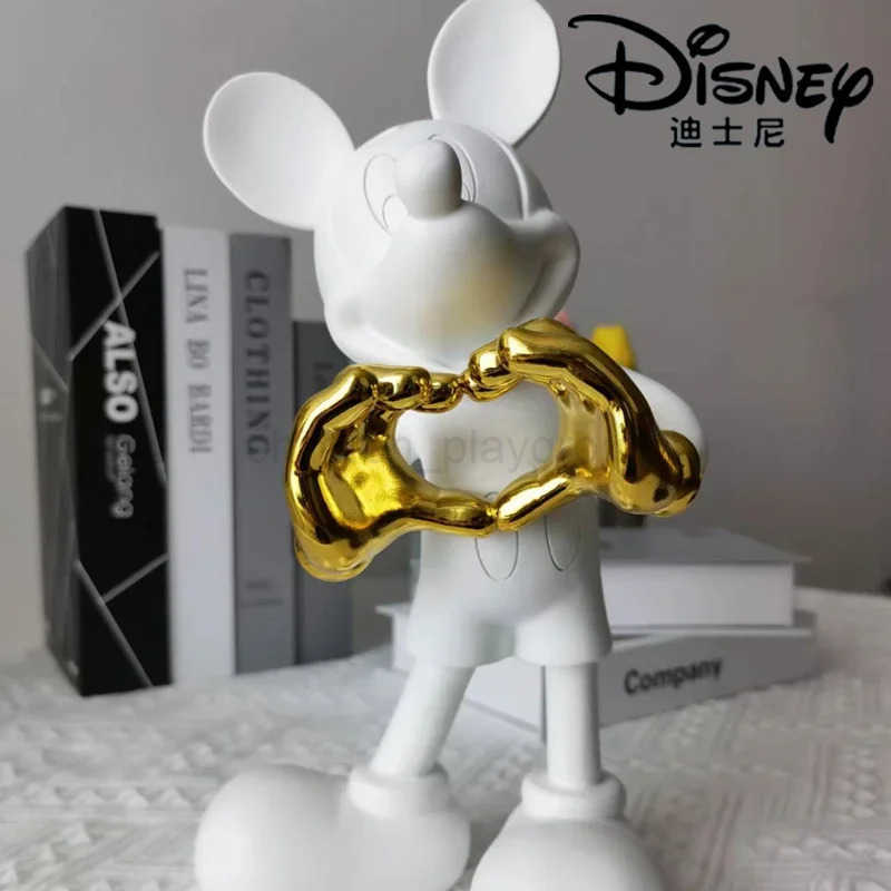 Disney Mickey Mouse Resin Figure Mickey Love Sitting Figurine Children Toy Model Cute Doll Home Halloween Gift Ornament Decor W20250421