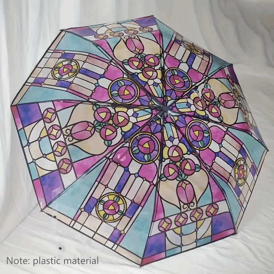 Romantic Poetry Manual Folding Umbrella Transparent Sunny UmbrellaM251122