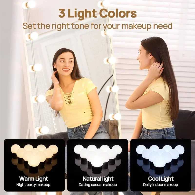 Mirror Vanity Lights Led Hollywood Style Makeup Mirror With Adjustable Bulbs for Bathroom Dressing Table Lighting LED Wall Lamp M251122