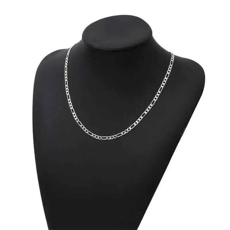 925 Sterling Silver 40-75cm Figaro Chain Necklace Men Women Fashion Simple Chain Wedding Christmas Gift Jewelry AccoriesXJ251122
