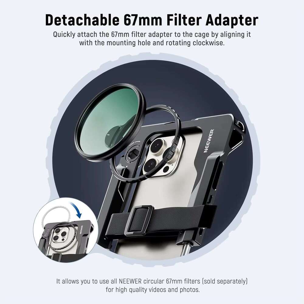NEEWER Universal Smartphone Rig With Handles Cage Stabilizer Video Recording for Phone