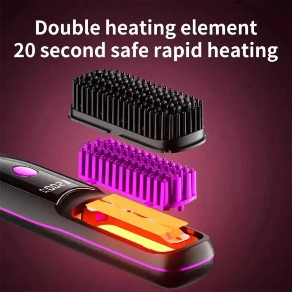 Digital Display Hair Straightening Comb 3 Level Adjustables 160-200C Hair Styling Tool Fast Heating Anti-Scald Hair Flat IronsT251122