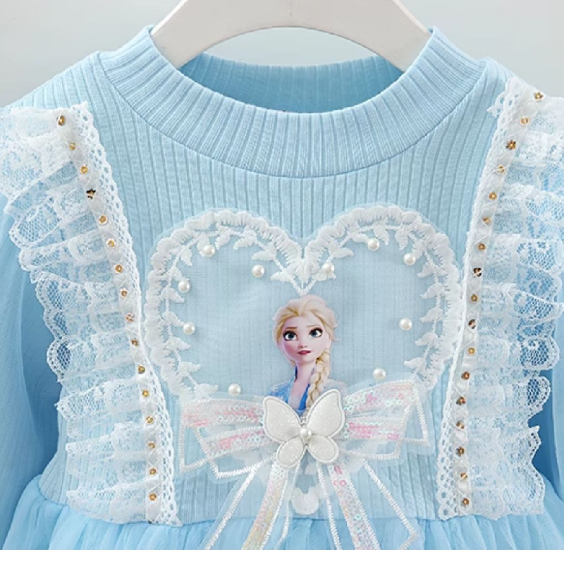 DISNEY Kids designer clothes baby girl princess dress kids clothes girls' spring and autumn Elsa dress children's Elsa princess dress