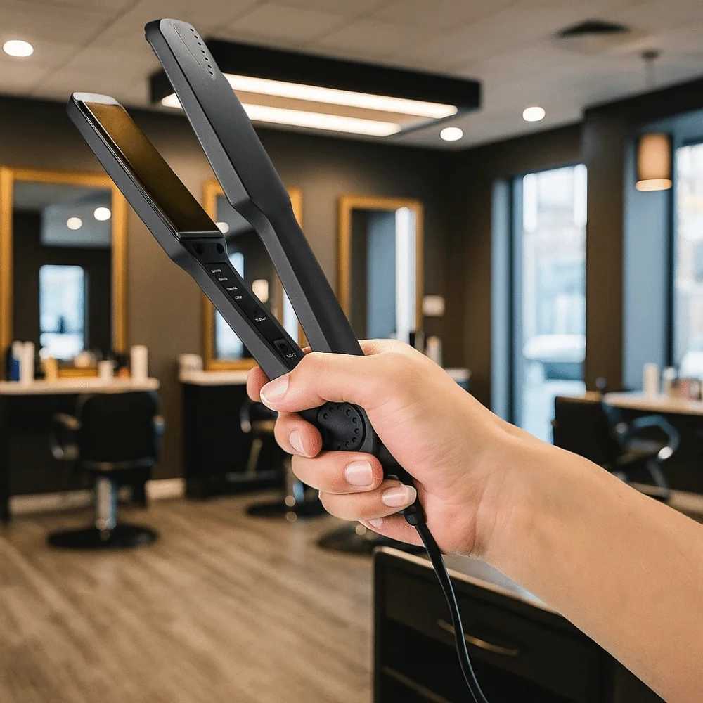 Fast Warm-up Electric Hair Straightener Widened Ceramic Glaze Bangs Heating Plate Temperature Adjustable EU PlugT251122