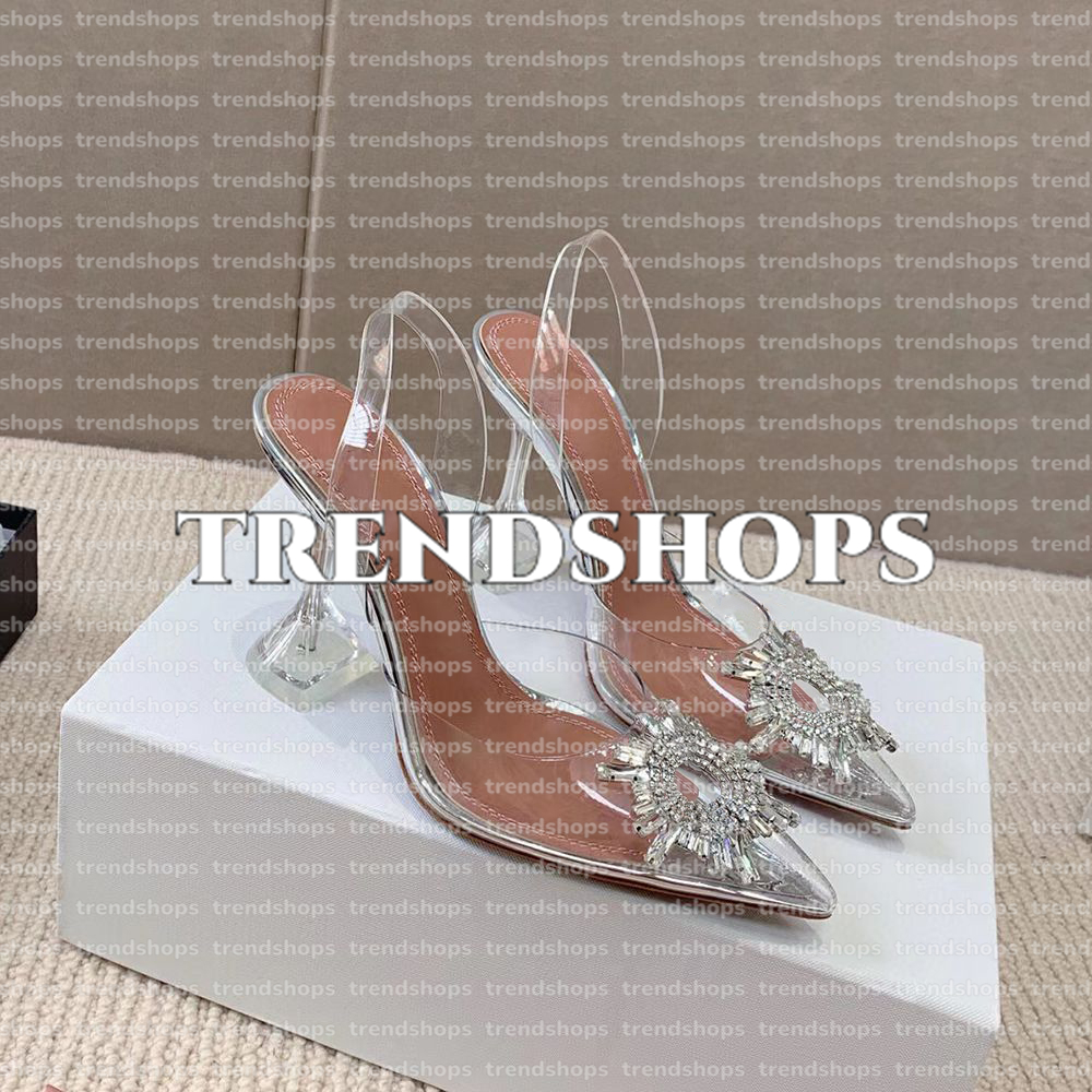 Sandales Chaussures à talons Satin Slingbacks Bowtie Pumps Crystal-Sunflower Womens Luxury Designer Party Mariage Chaussures