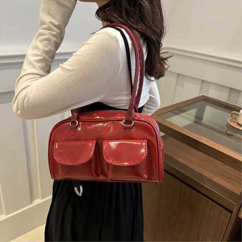 Retro Personality Commuter Double Ket Handbag Fashionable Underarm Single Shoulder Bag Small Design Autumn New Style bolsasT251122