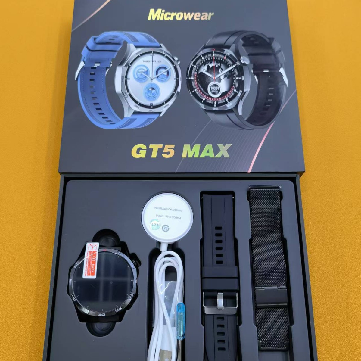 GT5MAX heart rate ECG smart bracelet watch micro wearable touch screen 44cm Bluetooth connection wireless charging free shipping