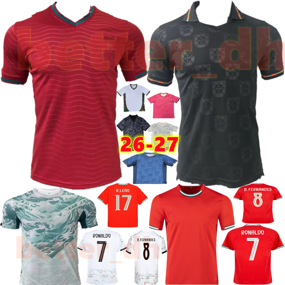 25 26 27 Portugal soccer Jerseys Portuguesa RoNalDo Jerseys JOAO FELIX BERNARDO B. FERNANDES PEPE 2026 2027 Portugal football shirt man Adult and Child Set