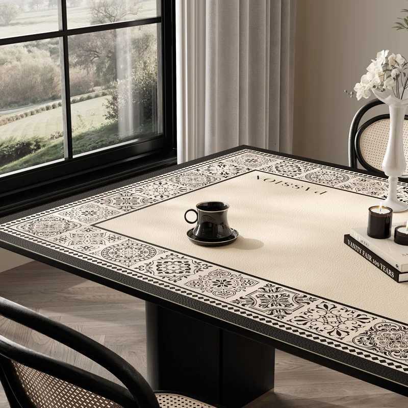 Retro Leather Dining Table Mat New Light Luxury Home Table Decoration And Accessories No-Clean Waterproof And Oil Customization C251122