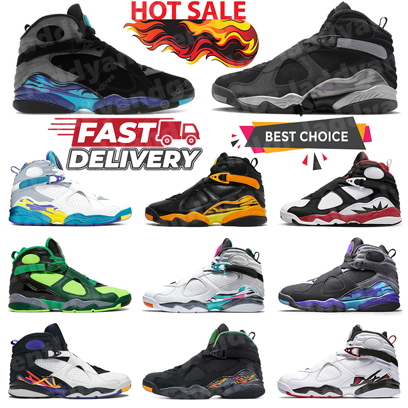 Basketball Shoes 8 Aqua Alternate Black Playoffs Winterized Gun smoke 8s Basket Outdoor Sport Mens Trainers Sneakers 40-47