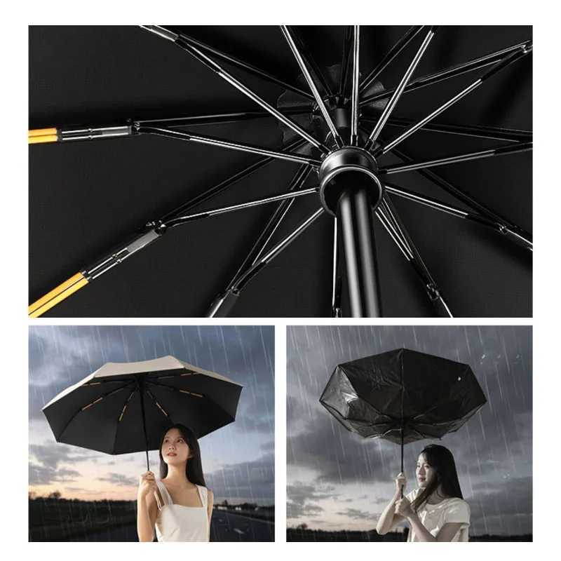 24 Bone Solid Color Automatic Umbrella Light Collapsible Large Outdoor Sunshade Uv Protection Portable Umbrella Woman ManM251122