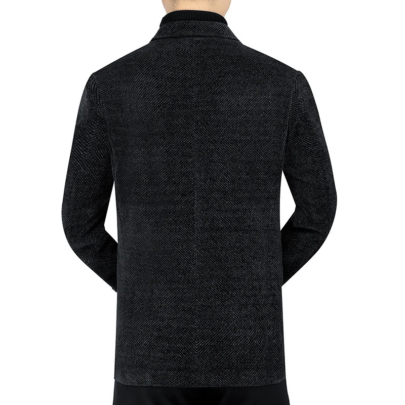 Handsome Casual Mens Wool Jacket High Quality Fashion Autumn Winter Thick Short Lapel Coat Outerwear 251110