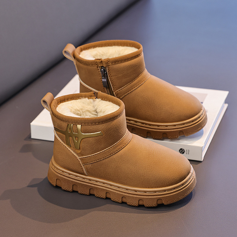 New designer shoes Children s Snow Boots Autumn Winter New Versatile Warm Boys and Girls Cotton Boots Winter Shoes Short Boots Fleece Lined Non Slip F