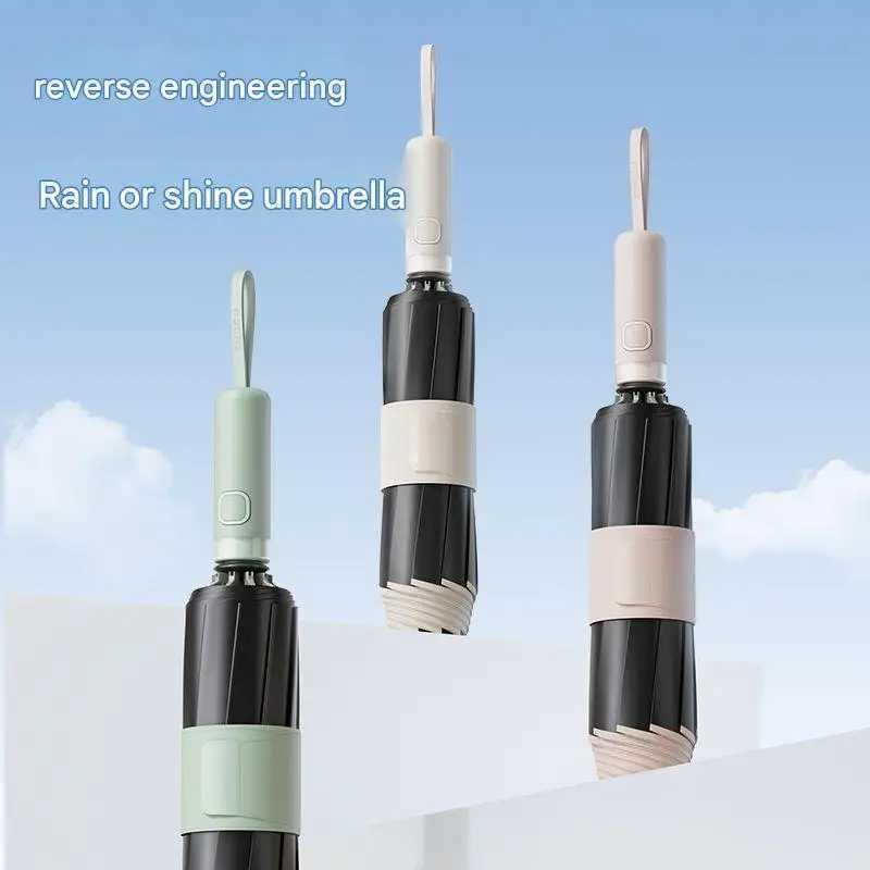 High-end Double Keel Parasol Sun Umbrella Heat Insulation Sunscreen Fully Automatic Anti-ultraviolet Reverse Folding UmbrellaM251122