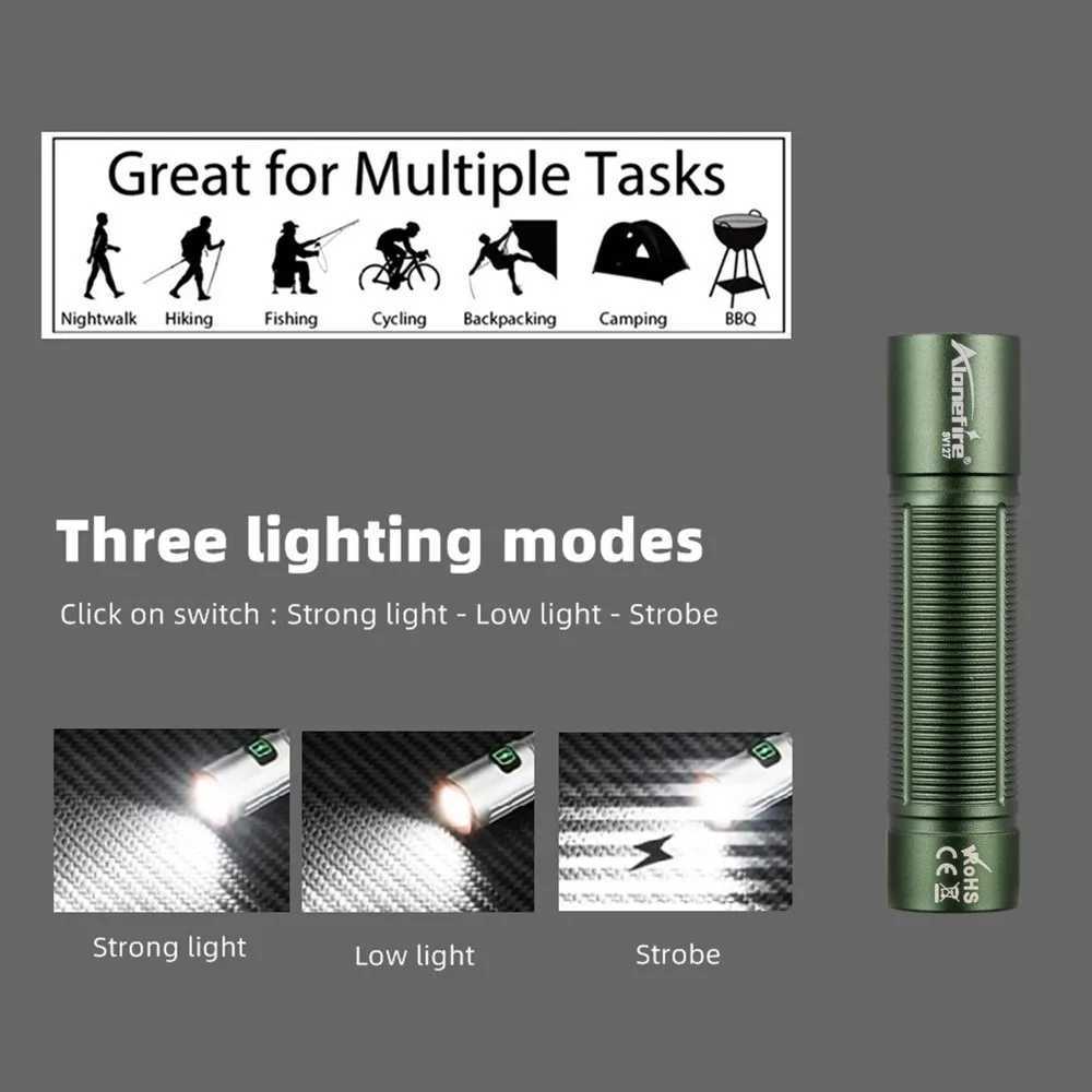 Mini Flashlight High bright Usb Rechargeable Night llighting Pocket Light Torch Outdoor Hiking Camping Home Work Emergency Lamp C251122