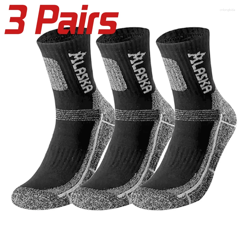 Men's Socks 3 Pairs Set Winter Professional Men Sports Sock Outdoor Keep Warm Cycling Running Hiking Skiing Thermal Spring Crew
