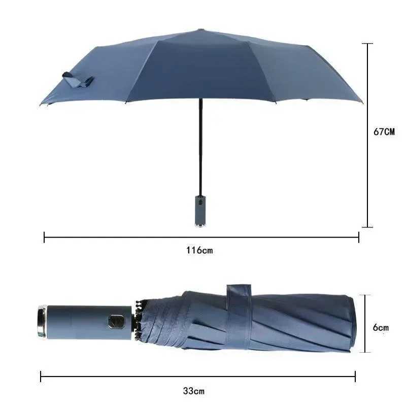 10 Bone Black Glue Fully Automatic Umbrella with Thick and Durable Keel Umbrella Waterproof Sun UV Resistant Folding UmbrellaM251122