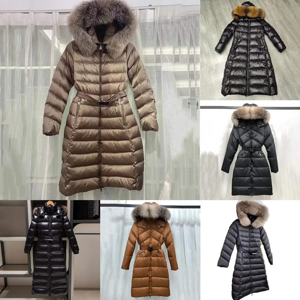 L5 Designer Womens Long Down Puffer Jackets Coat With Fur Collar Women Embroidered Letter Badge Fulmarus Winter Jacket Outerwear Clothing sd3